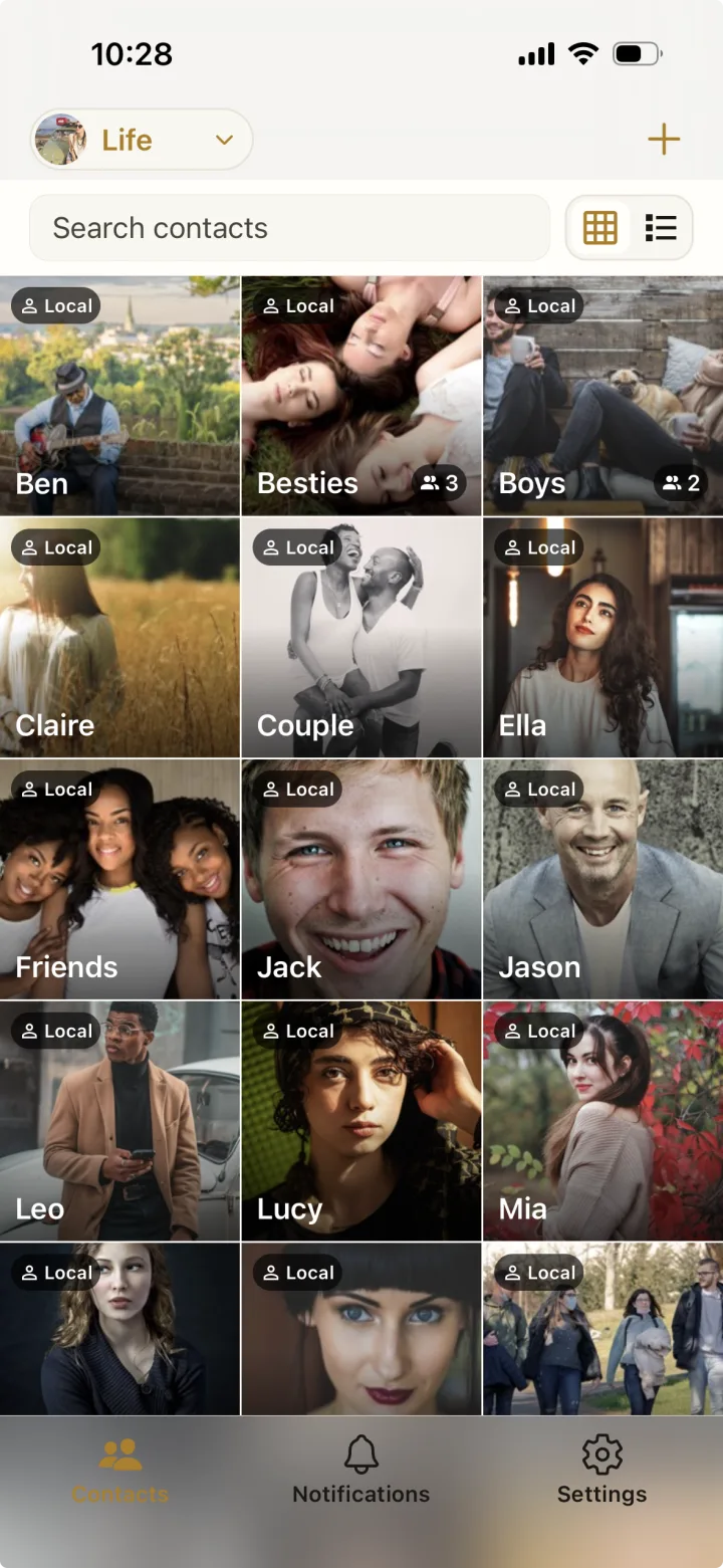 Photolio photo-first contact wall